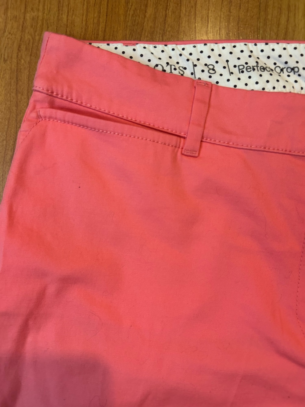 Talbots The Perfect Crop Pants Size 8 Coral Pink Pants Ankle Stretch Cotton - Picture 3 of 6